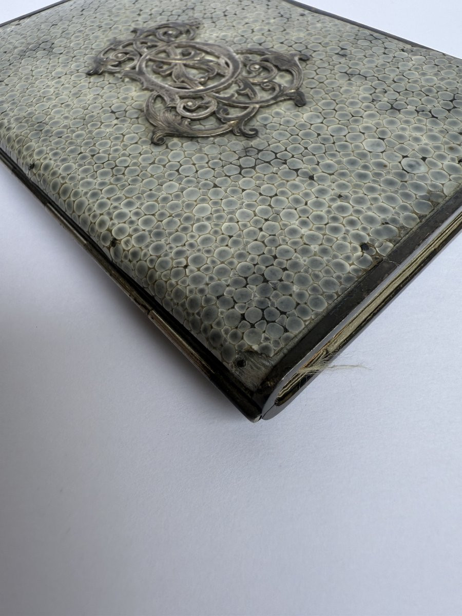 Shagreen And Silver Dance Card - 19th Century-photo-3