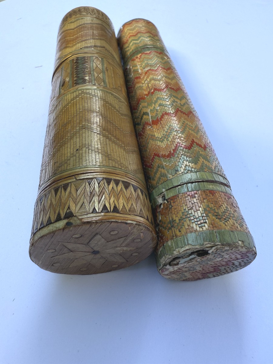 Étuis en marqueterie de paille - XVIIIe siècle-photo-3