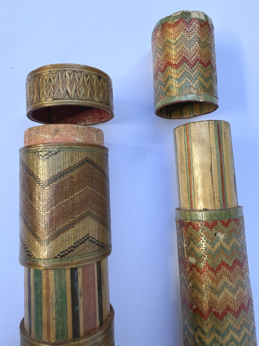 Étuis en marqueterie de paille - XVIIIe siècle-photo-4