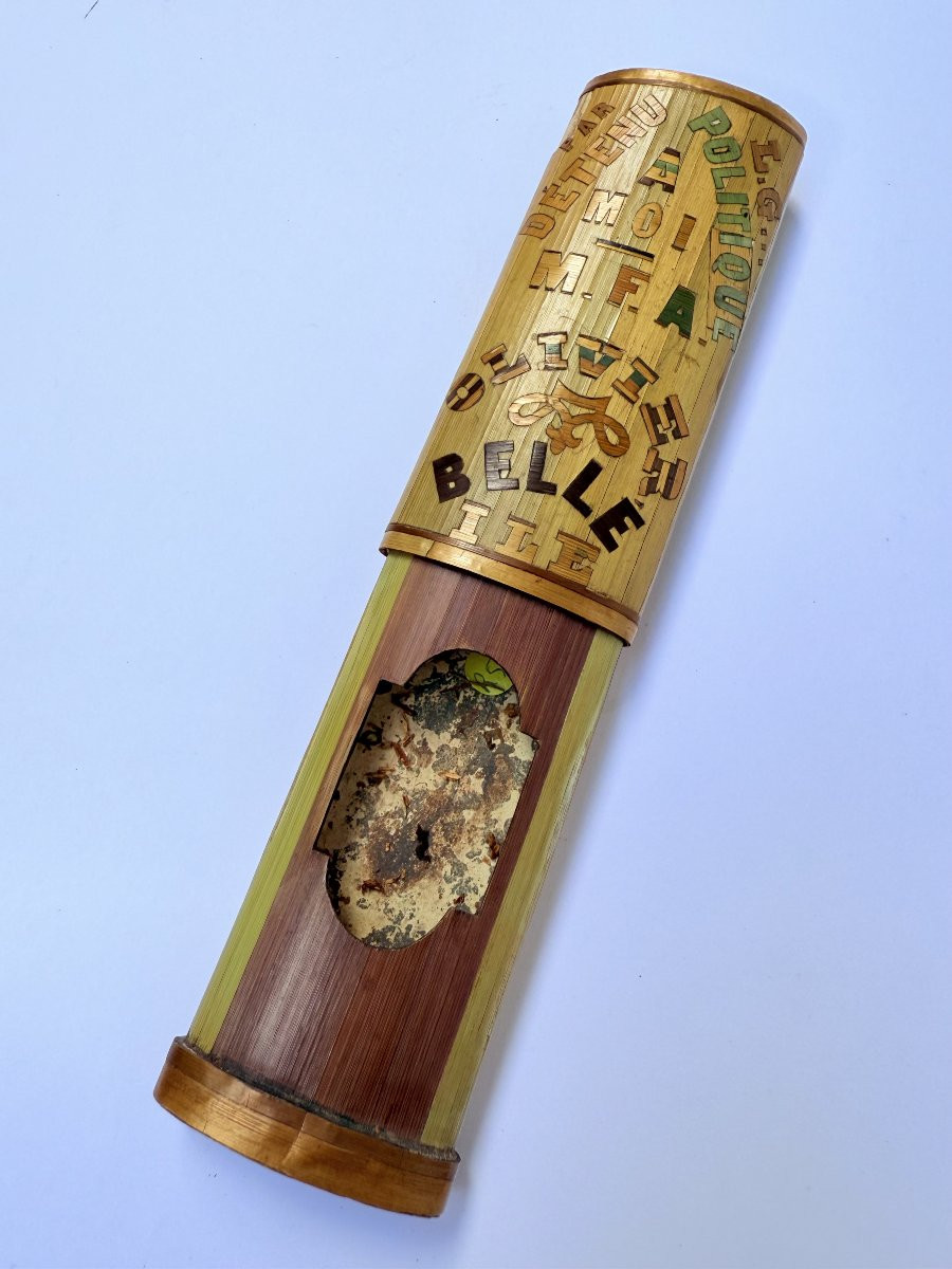 Tabatière en marqueterie de paille - XVIIIe siècle-photo-2