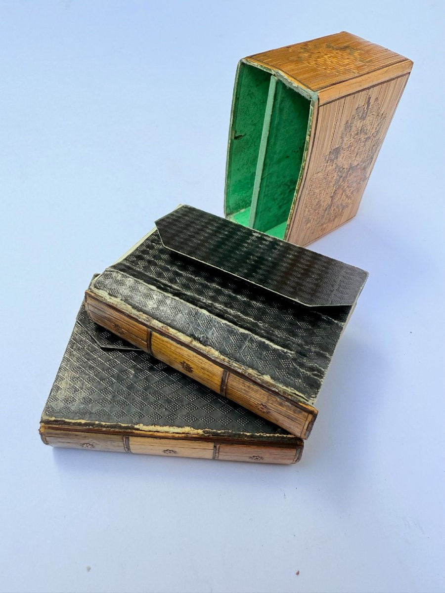 Etui de cartes en marqueterie de paille – XVIIIe siècle-photo-3