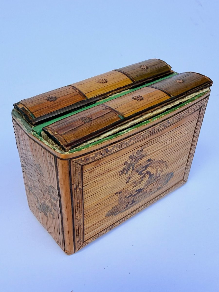 Etui de cartes en marqueterie de paille – XVIIIe siècle-photo-4