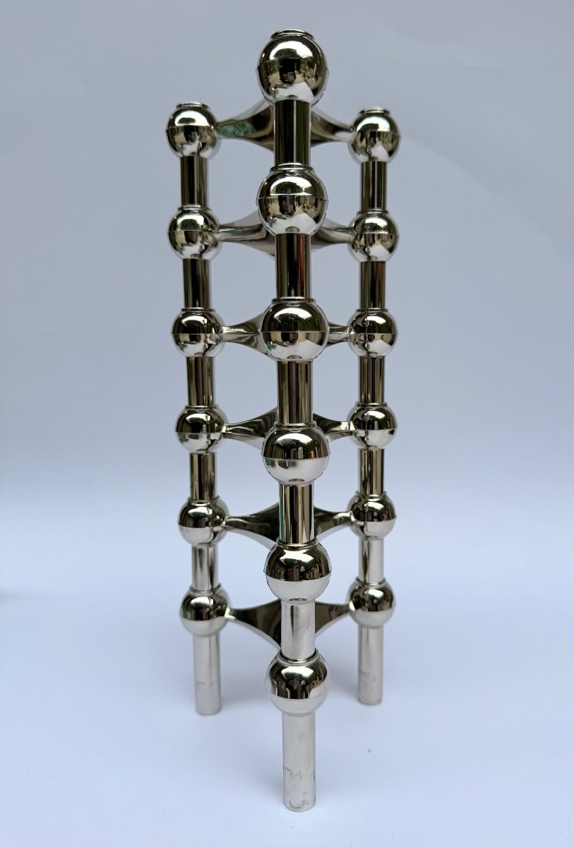 Bougeoirs modulables en métal chromé – Lundtofte, Danemark, années 1960-70  – Par BMF Nagel-photo-5