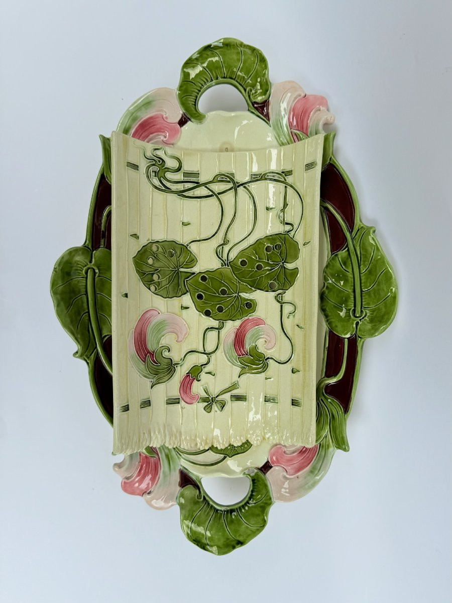 Ceramic Asparagus Dish And Drainer – 19th Century-photo-4