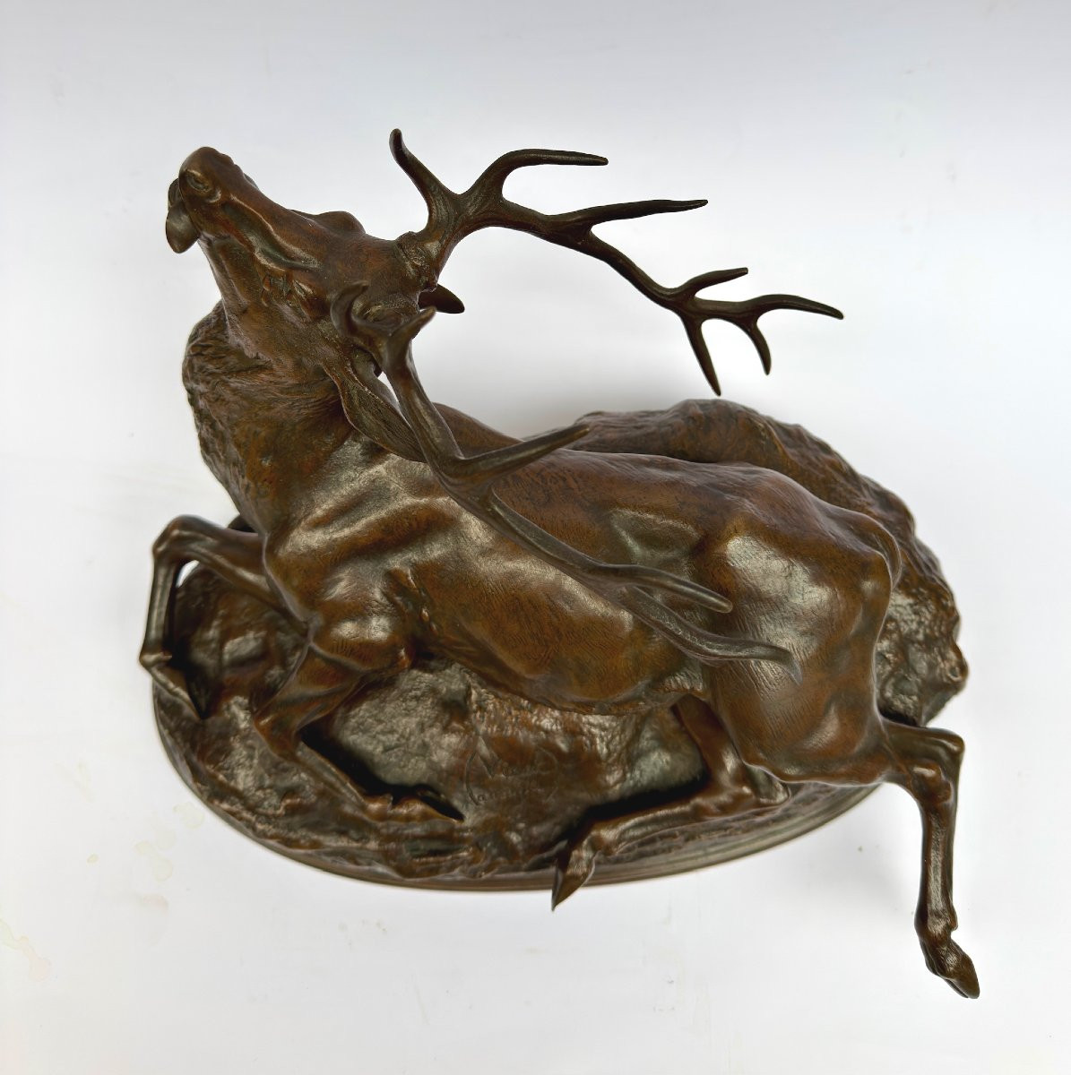 LOUIS VIDAL (1831 - 1892) Le cerf blessé-photo-3