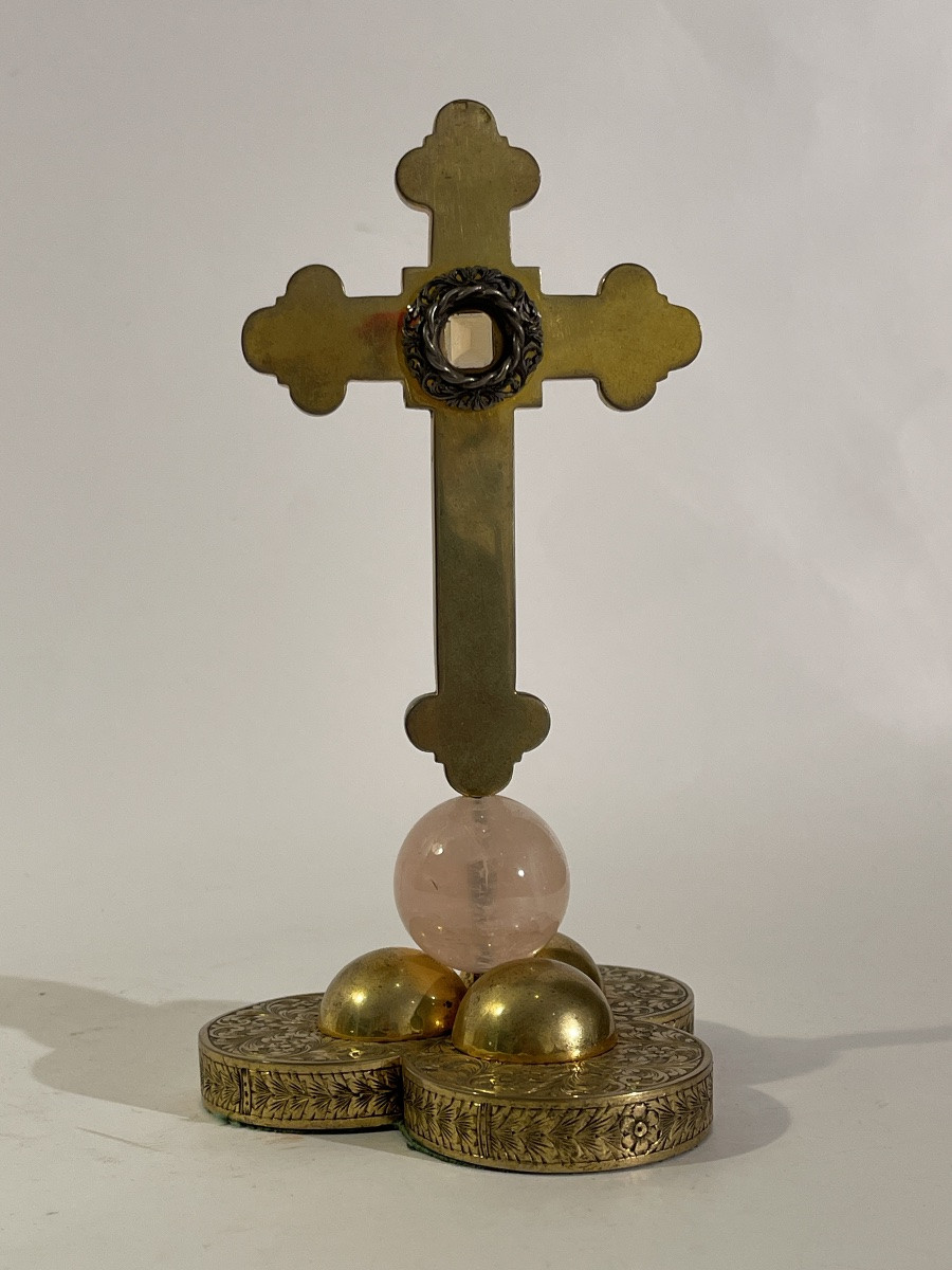 croix d'autel en vermeil sertie de citrines-photo-4