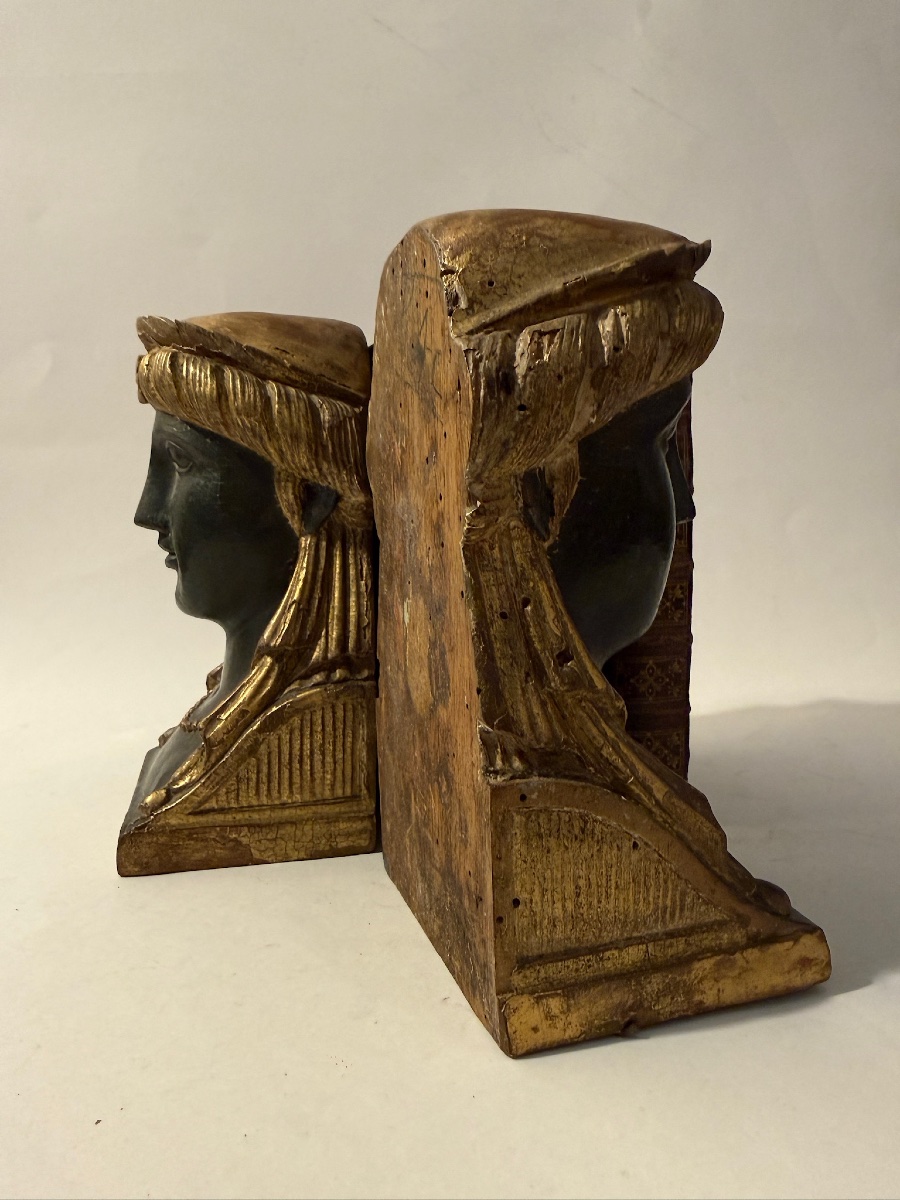 Bookends Featuring Neoclassical Empire-style Busts