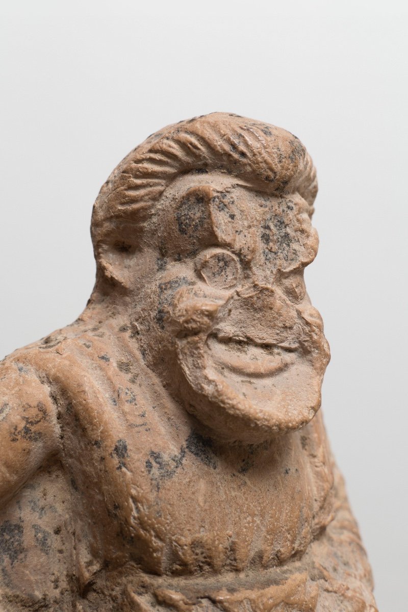 Grec Ancien Figurine d'Un Acteur Comiqueen Terre Cuite-photo-2