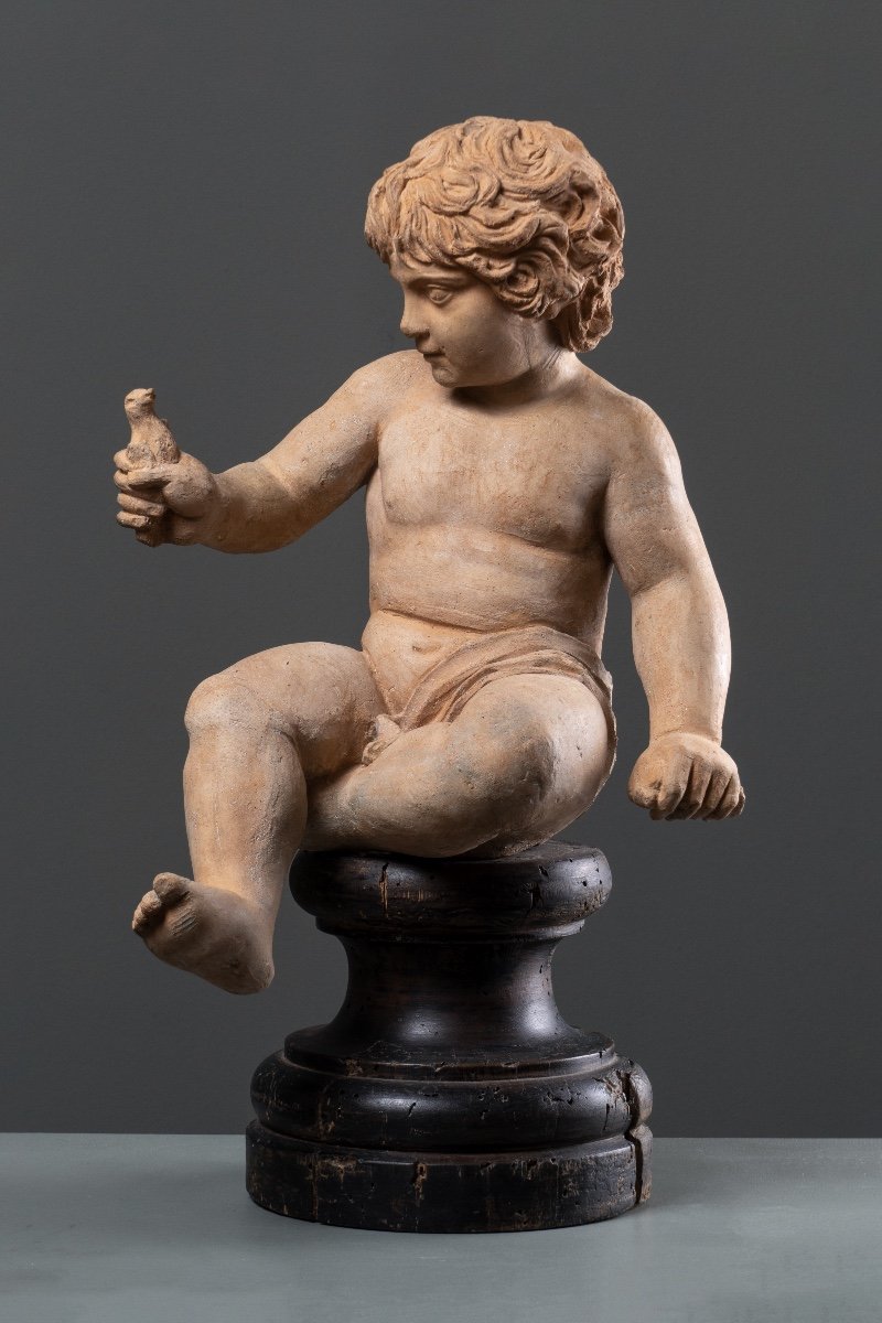 Italian Terracotta Figure Of The Child Hercules, Rome, 18th Century, After Algardi-photo-2