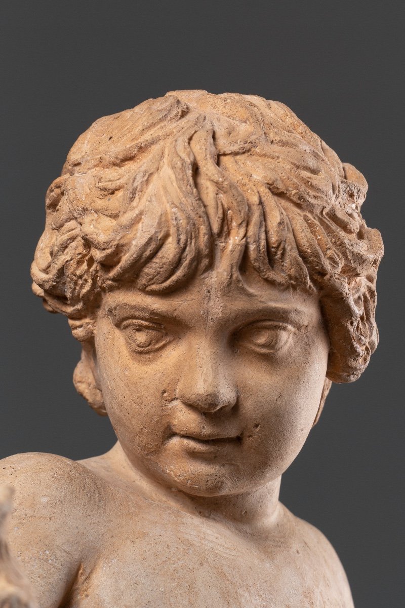 Italian Terracotta Figure Of The Child Hercules, Rome, 18th Century, After Algardi-photo-4