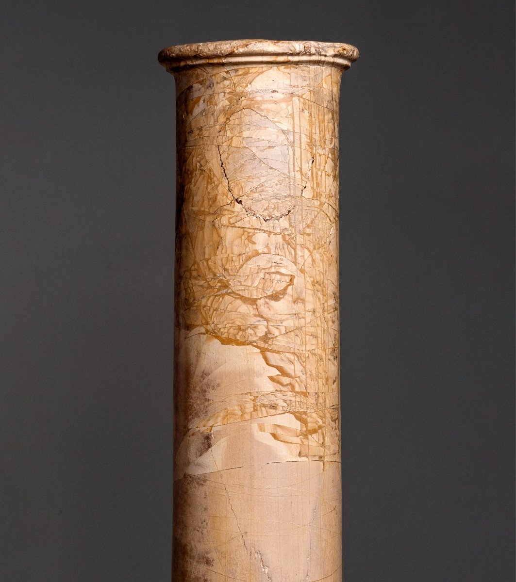 Rare Pair Of Italian Pietra Paesina Columns Italy, 19th Century -photo-3
