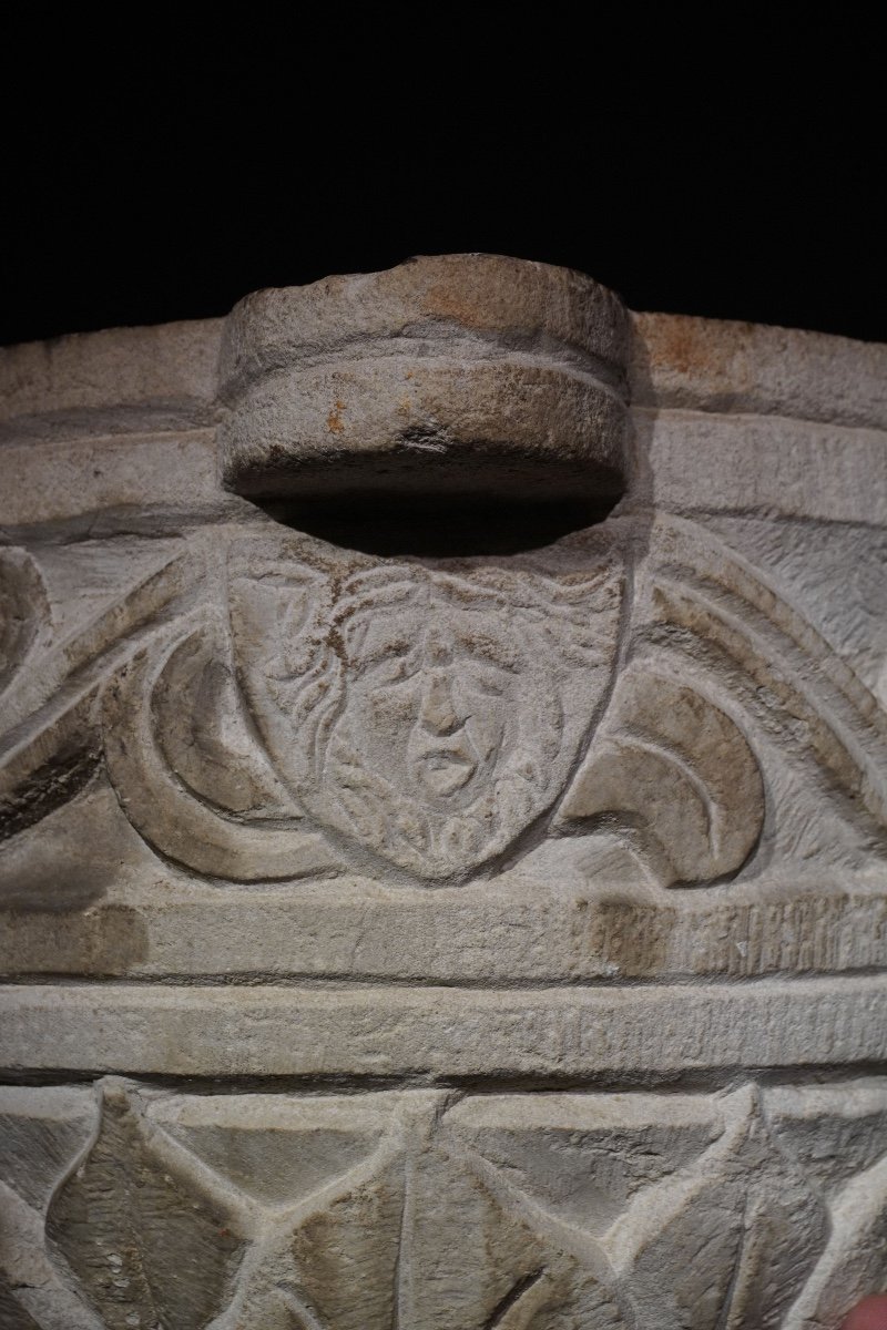 Mortar With Floral Decorations After The Antique-photo-4