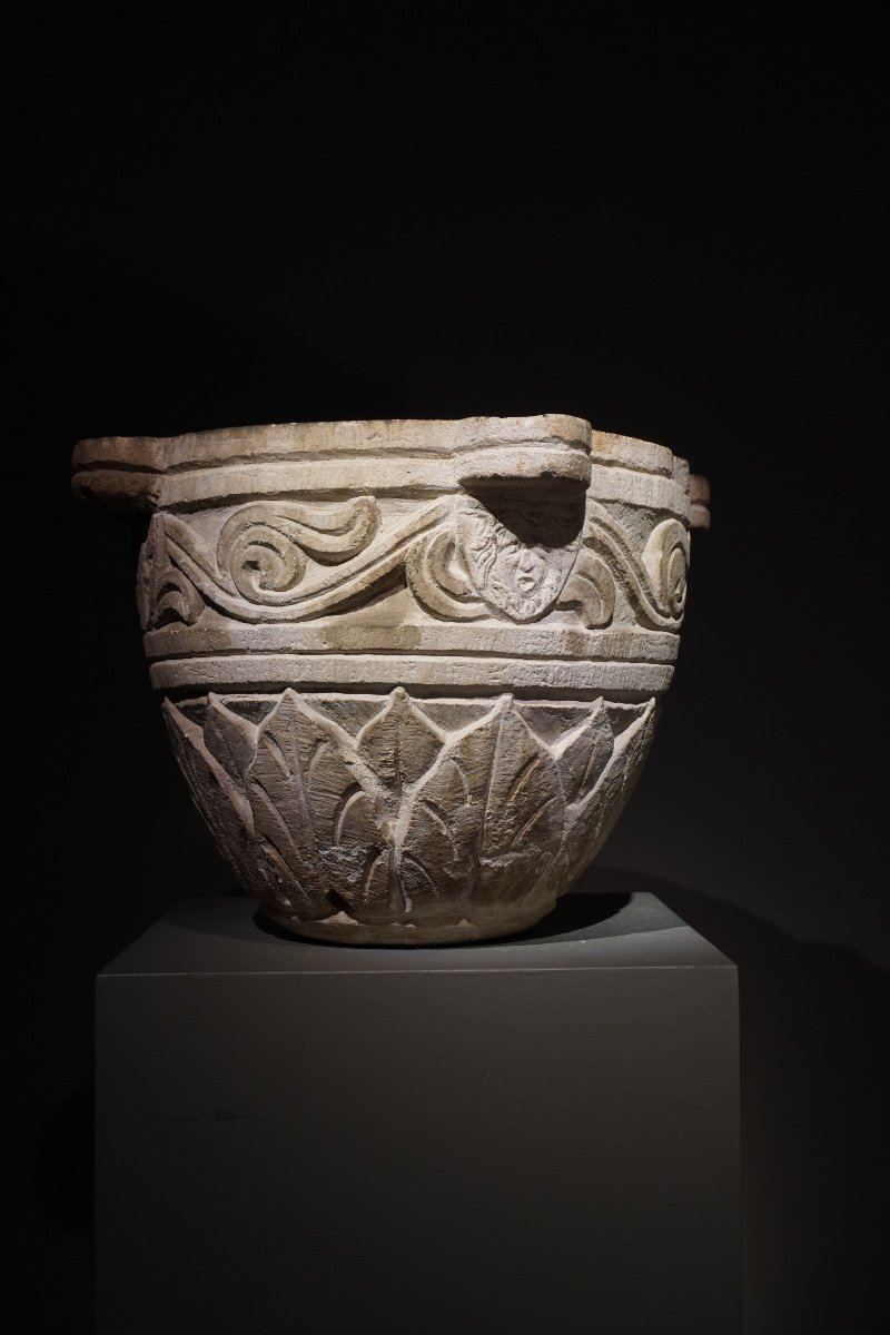 Mortar With Floral Decorations After The Antique