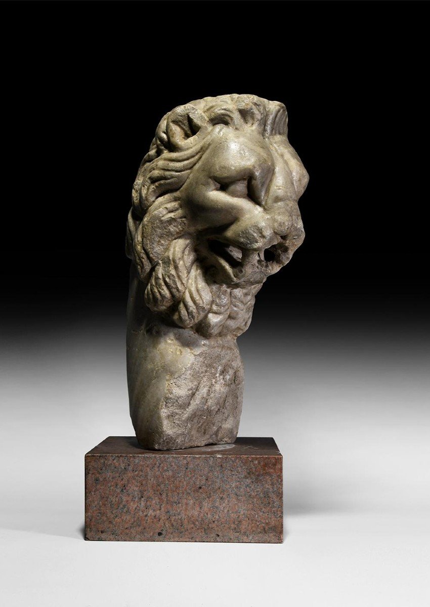 Large Roman Marble Lion Fountain Head, 1st-2nd Century Ad