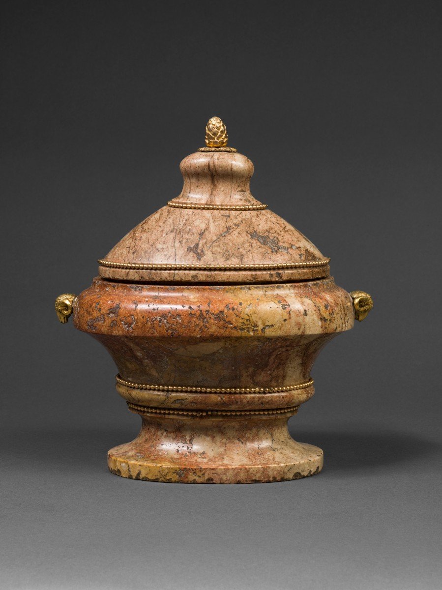 Pink Marble Urn With Lid, Italy, 18th Century