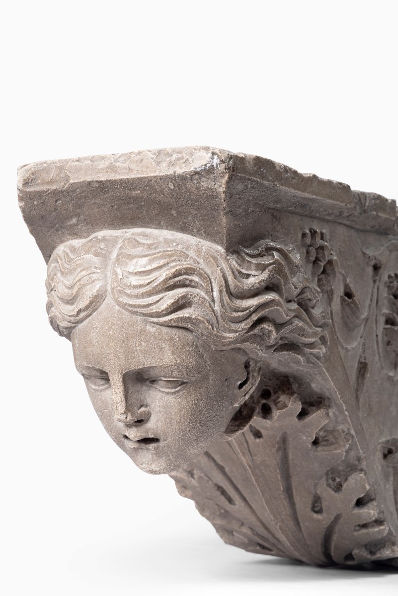 Paire de supports architecturaux italiens Pietra Serena, Toscane, vers 1600-photo-1