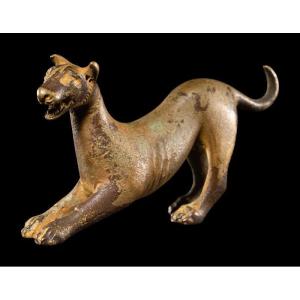 Ancient Roman Bronze Figure Of A Romping Dog