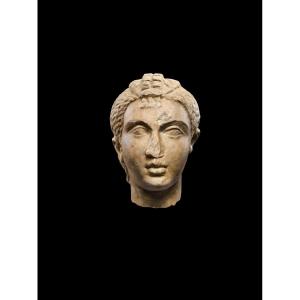 Ancient Roman Marble Portrait Head Of A Girl, 2nd Century Rome