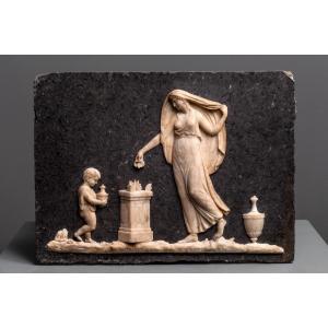 Italian Neoclassical Marble Bas-relief Plaque 