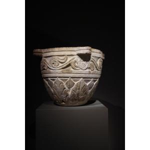 Mortar With Floral Decorations After The Antique