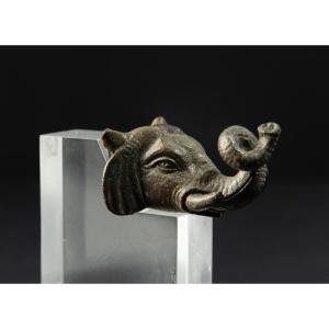 Ancient Roman Bronze Head Of An Elephant, 2nd Century A.d.