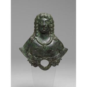 Buste Applique Gallo-romain, Empire Romain, IIIe/4e Siècle Après J.-c.