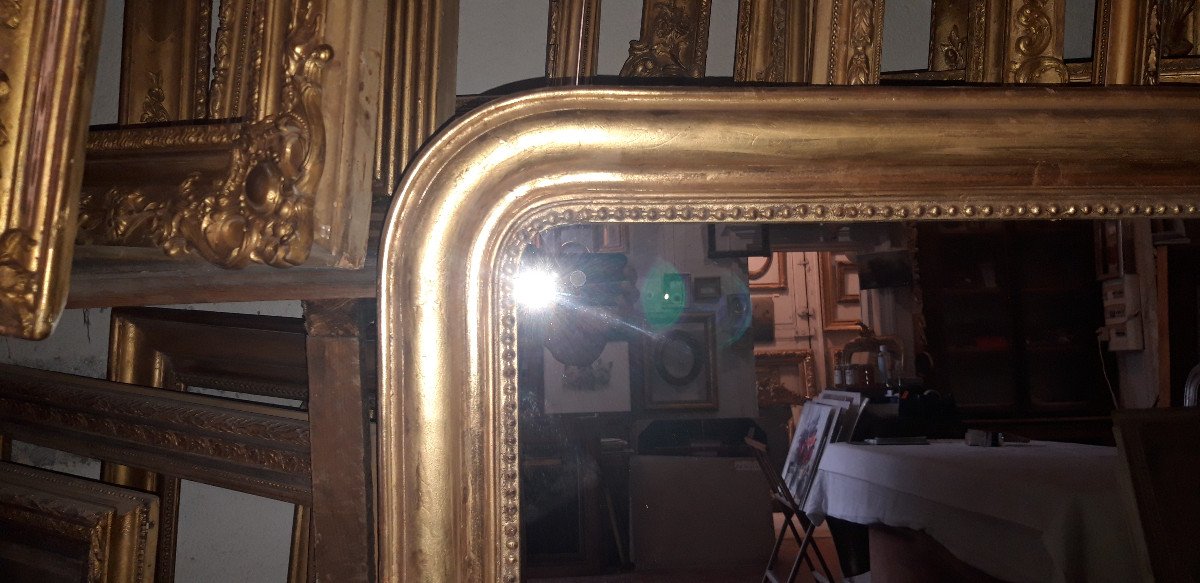 Miroir Louis-philippe, époque 19ème, En Bois Doré.-photo-3