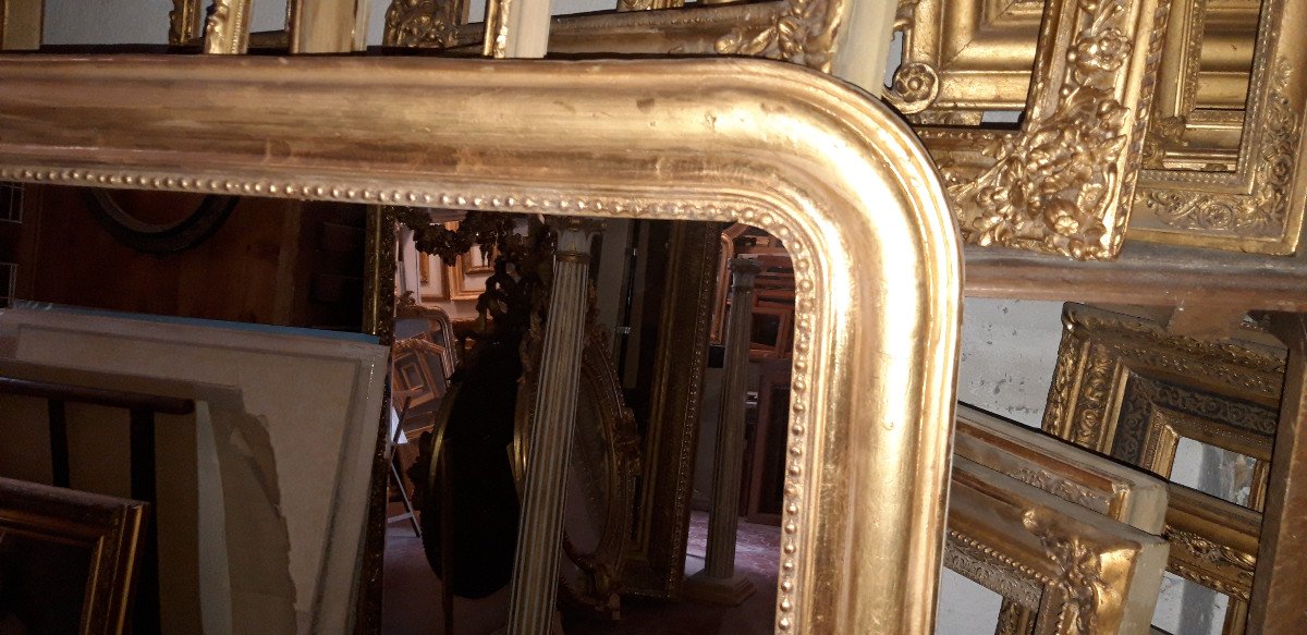 Miroir Louis-philippe, époque 19ème, En Bois Doré.-photo-4