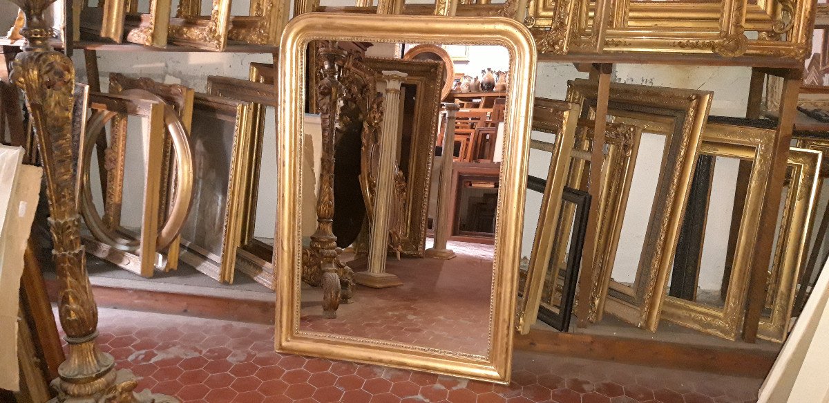 Miroir Louis-philippe, époque 19ème, En Bois Doré.