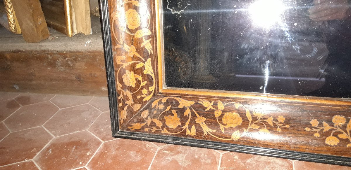 Marquetry Mirror, Charles X Period, Early 19th Century.-photo-2