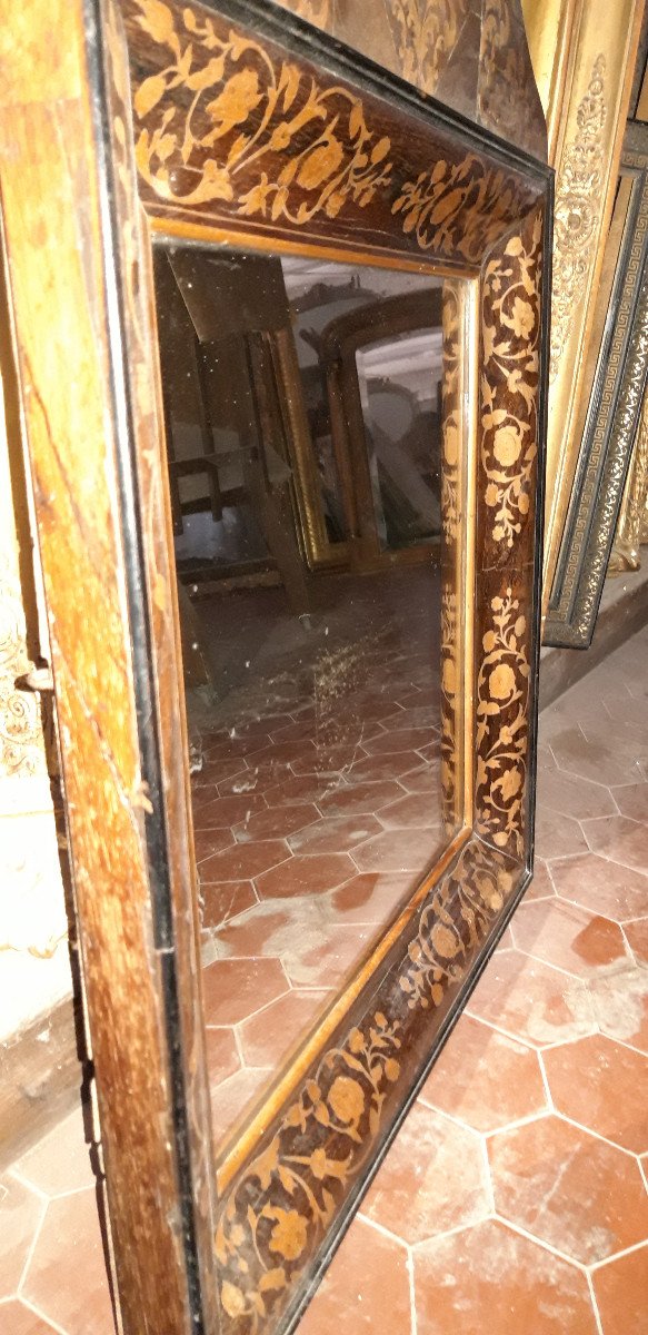 Marquetry Mirror, Charles X Period, Early 19th Century.-photo-3