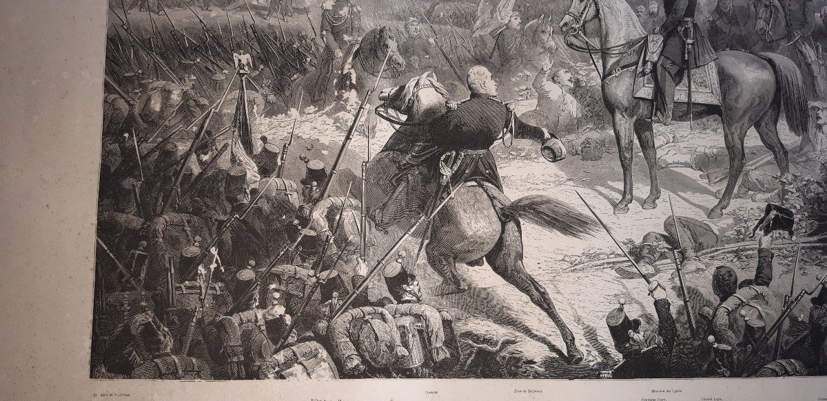 Bataille De Solferino, Eau Forte époque 19ème.-photo-3