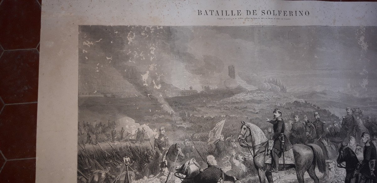 Bataille De Solferino, Eau Forte époque 19ème.-photo-4