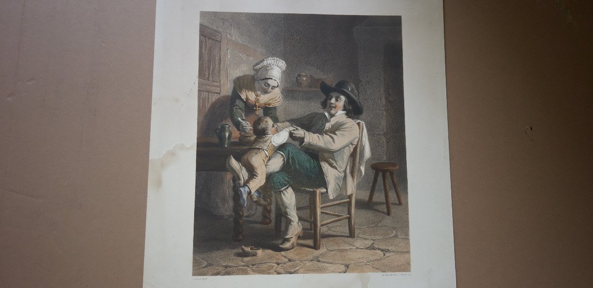 "at The Galop! At The Galop!!", Etching From The 19th Century.-photo-3