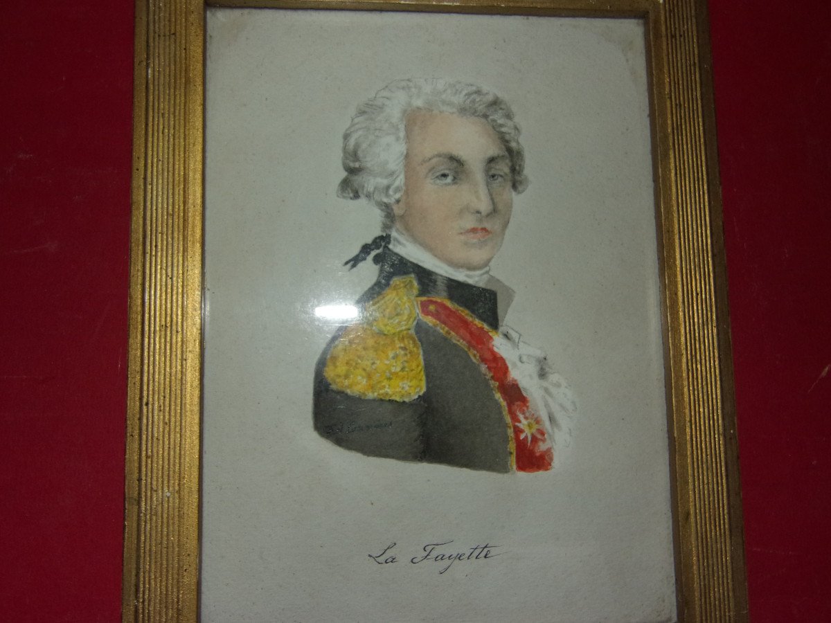 Monsieur La Fayette, Watercolor 19th Time.-photo-2