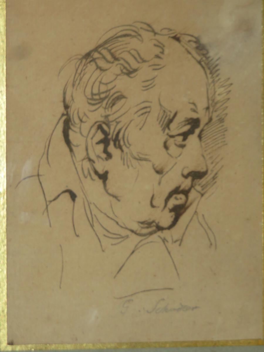 Dessin à La Plume, portrait d'homme, époque 18ème.-photo-4