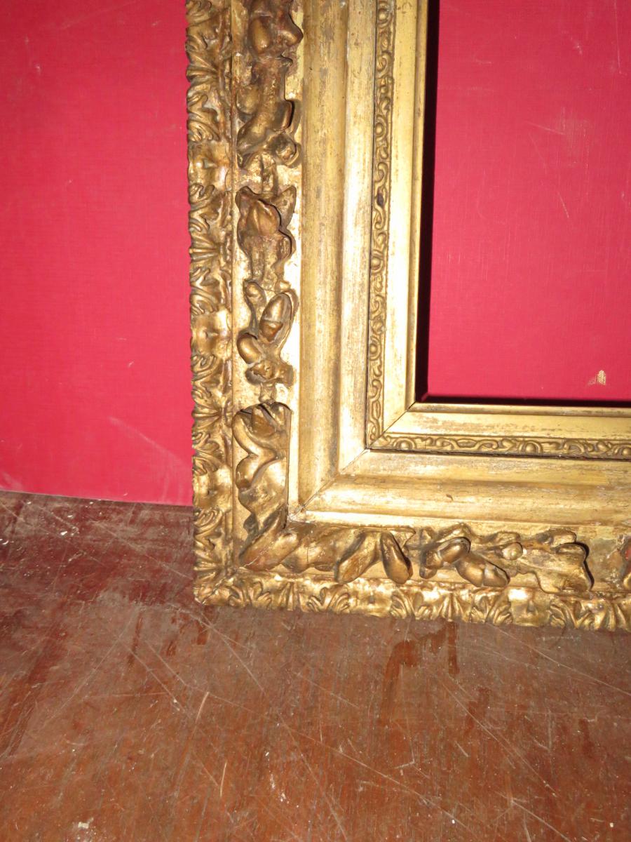 Cadre époque Début 19ème En Bois Doré.-photo-1