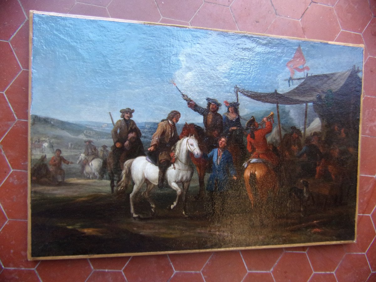 Military Camp, 17th Century Painting.