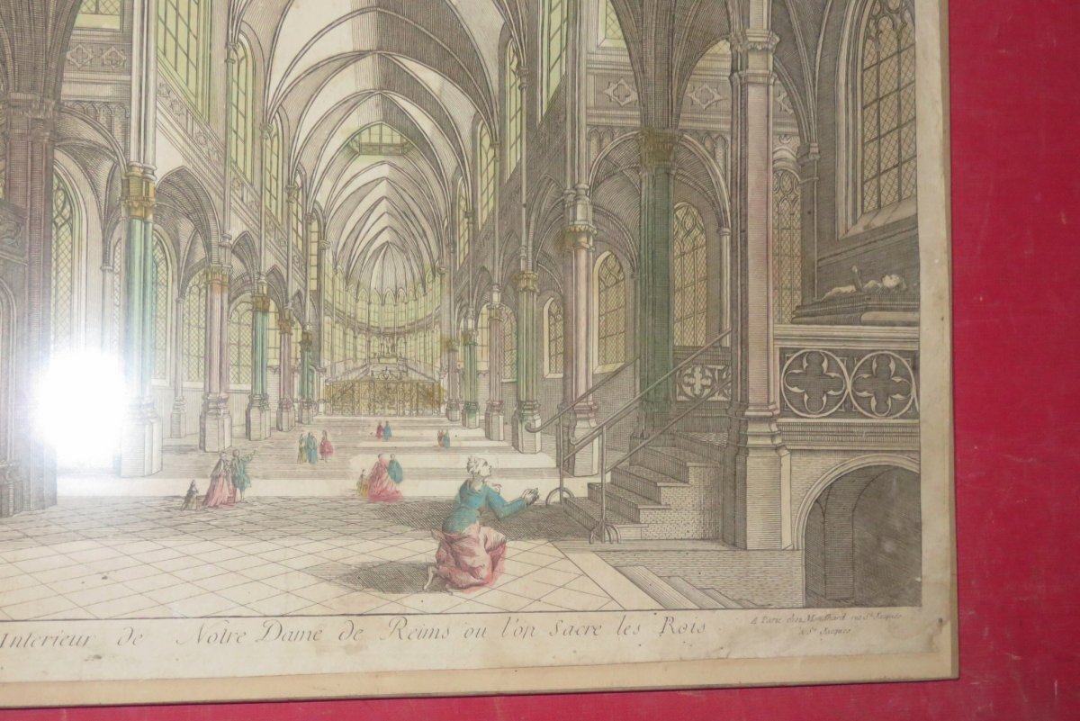 Notre Dame de Reims, Vue d'Optique époque 18ème.-photo-2