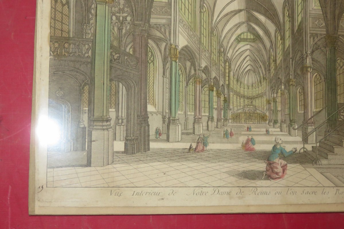 Notre Dame de Reims, Vue d'Optique époque 18ème.-photo-3