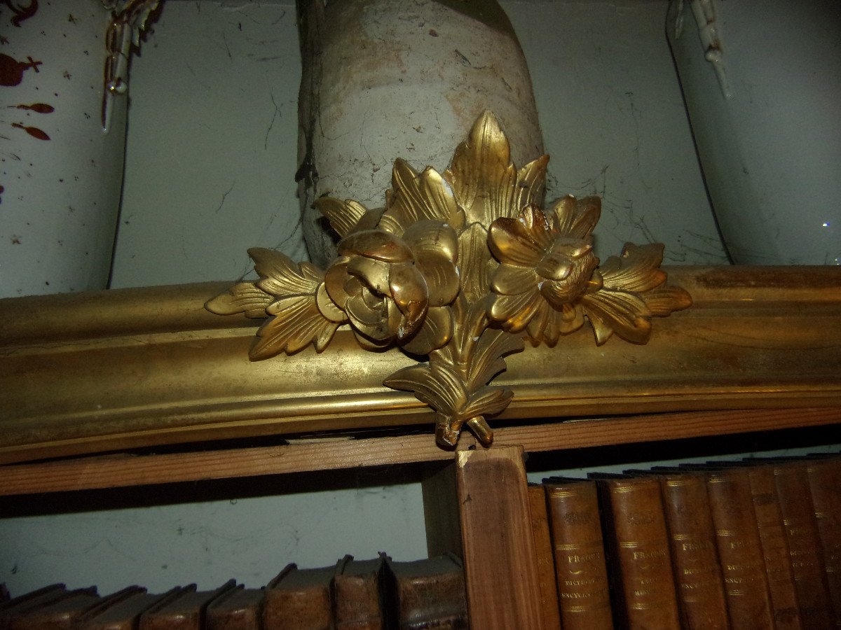 Large Valance, In Golden Wood, 19th Century.-photo-3