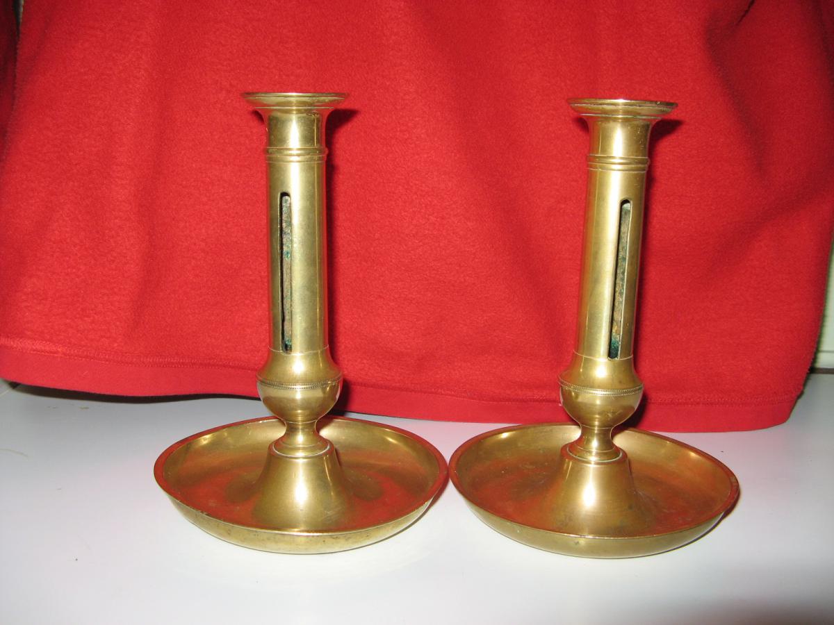 Pair Of Copper Bougeoires 19th.-photo-2