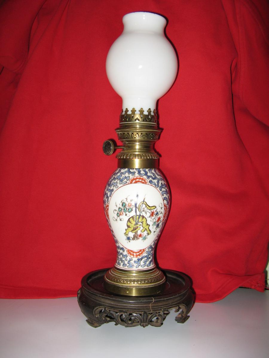 With Chinese Oil Lamp Wick, Late 19th.