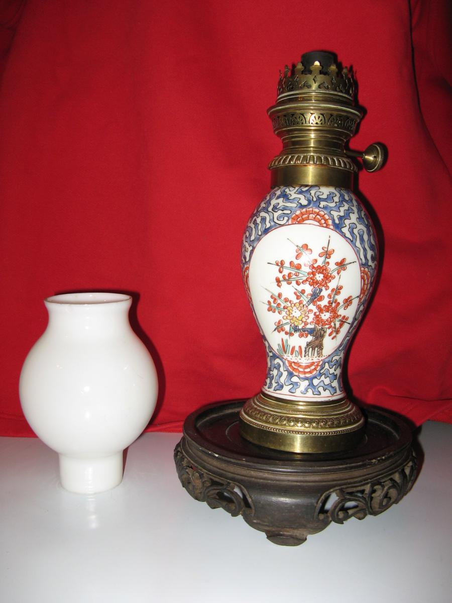 With Chinese Oil Lamp Wick, Late 19th.-photo-4