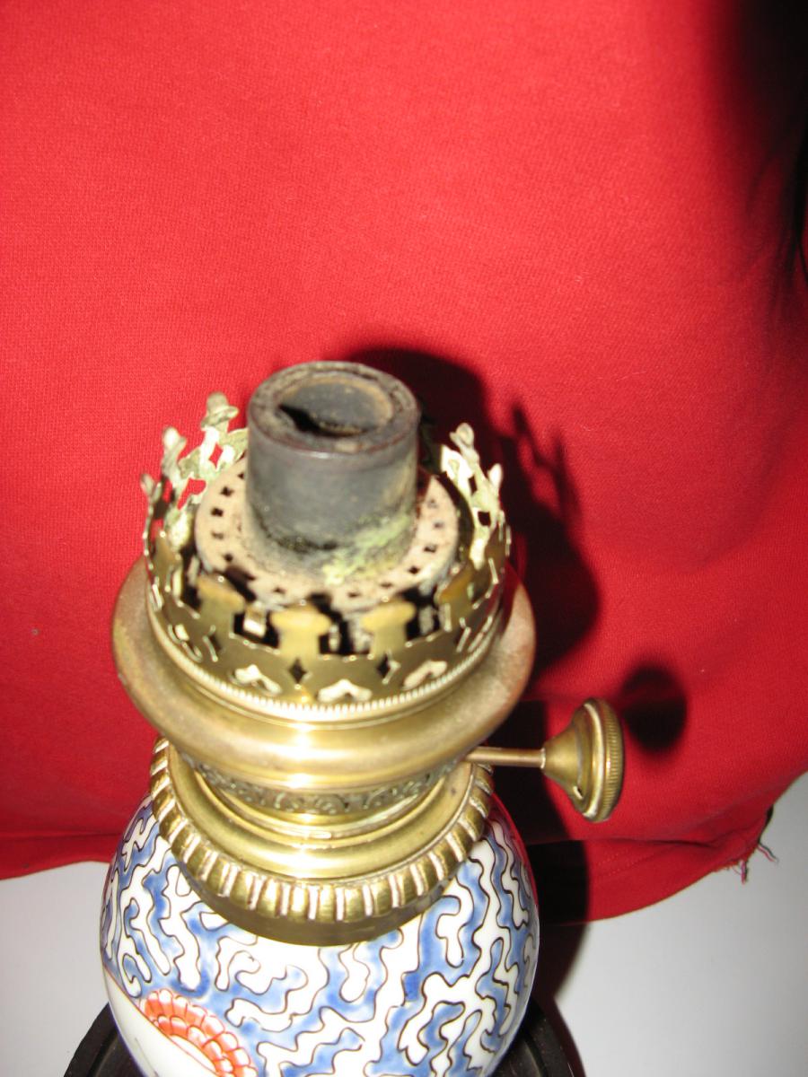 With Chinese Oil Lamp Wick, Late 19th.-photo-1