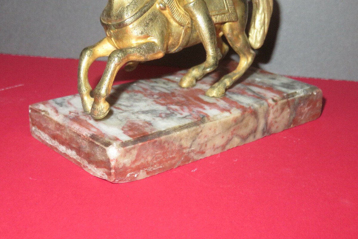 Napoléon 1er à Cheval, Bronze Doré époque 19ème.-photo-2