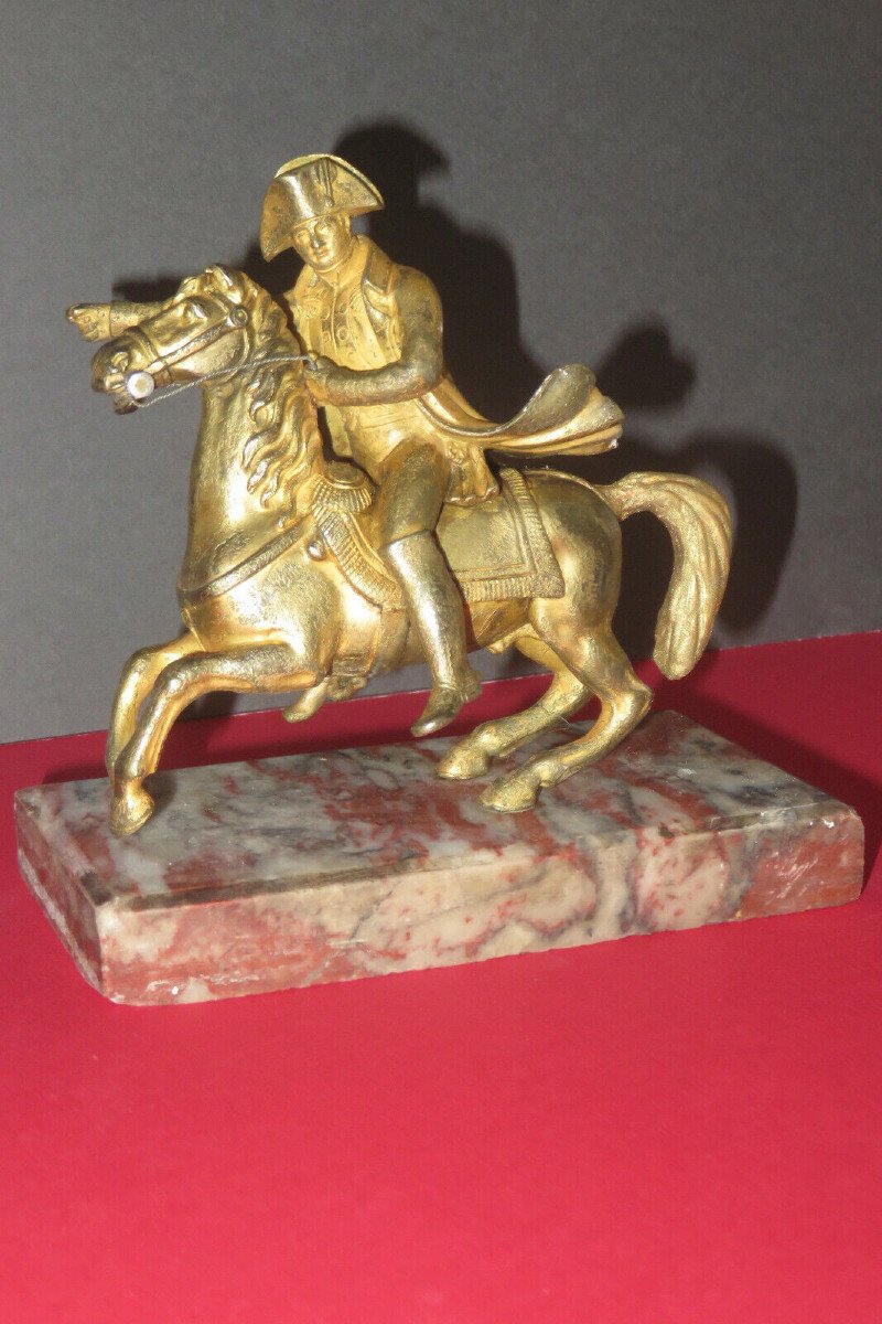 Napoléon 1er à Cheval, Bronze Doré époque 19ème.