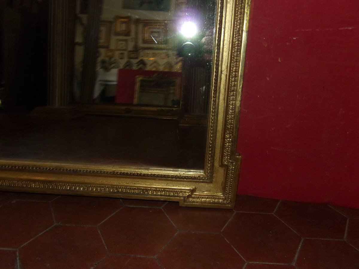 Miroir époque 19 ème, En Bois Doré.-photo-3