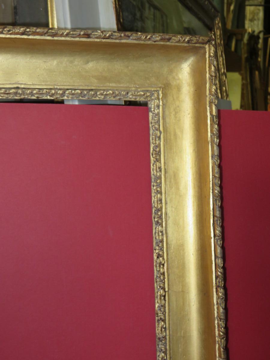 Paire De Cadres époque 19 ème, En Bois Doré.-photo-3