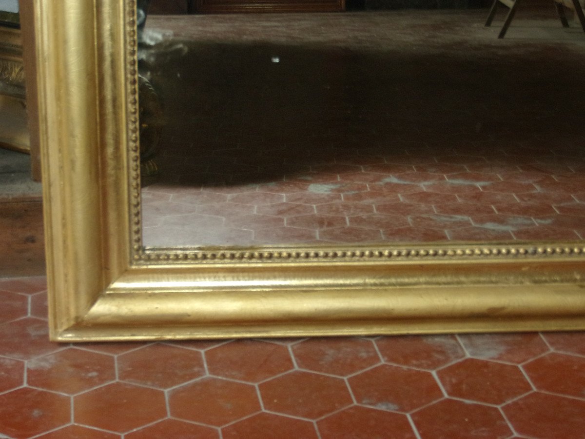 Miroir Louis Philippe, Avec Chérubins,  époque 19ème, En Bois Doré.-photo-4